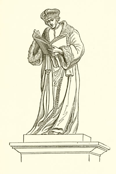 Bronsestatue av Erasmus i Rotterdam (gravering) av English School