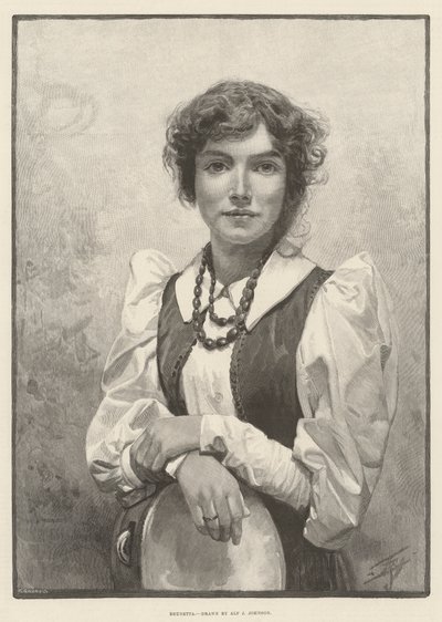 Brunetta (gravering) av English School