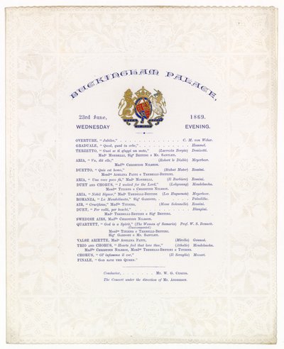Buckingham Palace-konsert, 23. juni 1869 av English School
