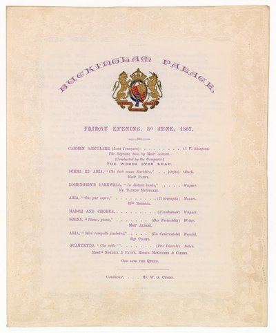 Buckingham Palace-konsert, 3. juni 1887 av English School