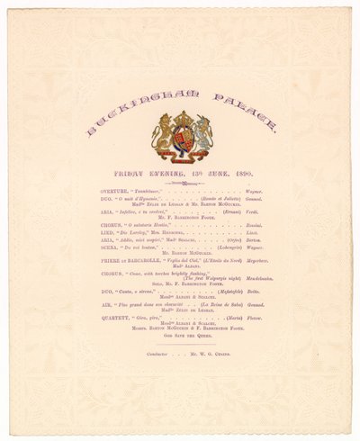 Buckingham Palace-konsert, 13. juni 1890 av English School