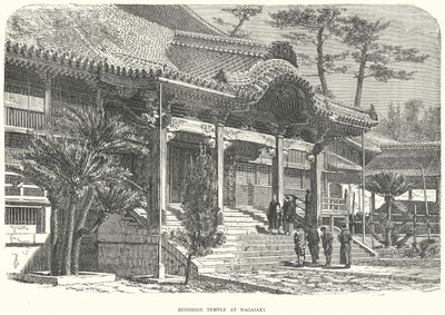 Buddhisttempelet i Nagasaki (gravering) av English School