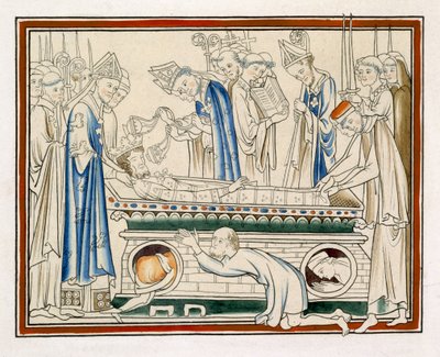 Begravelse av Edward Bekjenneren, illustrasjon fra en faksimile av The Life of St Edward the Confessor av English School