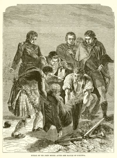 Begravelse av Sir John Moore etter slaget ved Corunna av English School