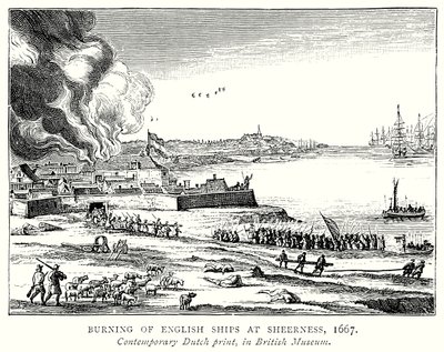 Brenning av engelske skip og ved Sheerness av English School