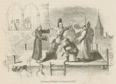 Brenning av Wishart ved St. Andrews, 1546 av English School