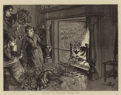 Brenne julepynten (gravering) av English School