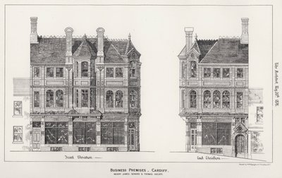 Forretningslokaler, Cardiff (gravering) av English School
