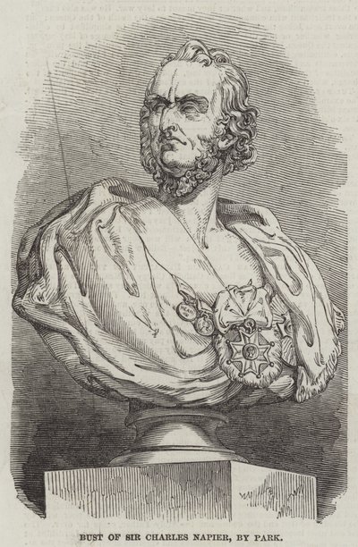 Byste av Sir Charles Napier, av Park (gravering) av English School
