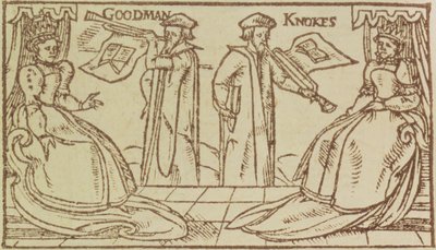 C37 d.47 bi.fii John Knox og Christopher Goodman haranguing Mark Queen of Scots av English School