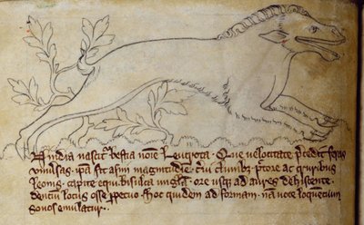 CCA-LitMs/D/10 fol. 3v Leucrota, fra Bestiary av English School