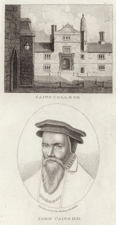 Caius College og et portrett av John Caius av English School