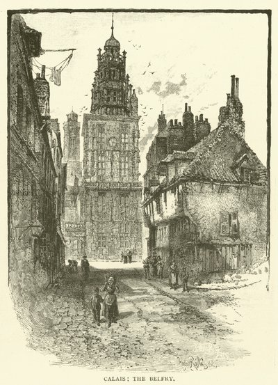 Calais, klokketårnet (gravering) av English School