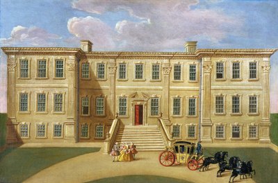 Calke Hall, Derbyshire, setet til Sir Henry Harpur, Baronet, ca. 1734 av English School