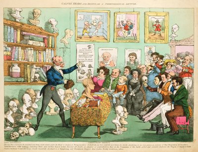 Kalvehoder og hjerner; eller en frenologisk forelesning, 1826 (fargetsing) av English School