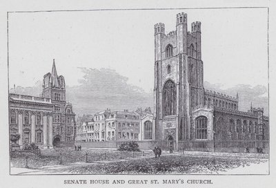 Cambridge, Senatets hus og Great St Mary's Church (gravering) av English School
