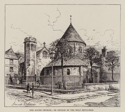 Cambridge: Rundkirken; eller Den hellige gravs kirke (radering) av English School