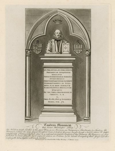 Camdens-monumentet i Poets Corner av English School
