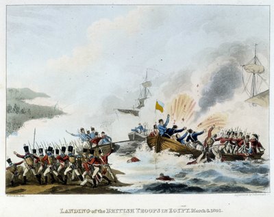 Kampanje (ekspedisjon) av Egypt (1798-1801): Barking av den engelske hæren i Egypt, 8. mars av English School
