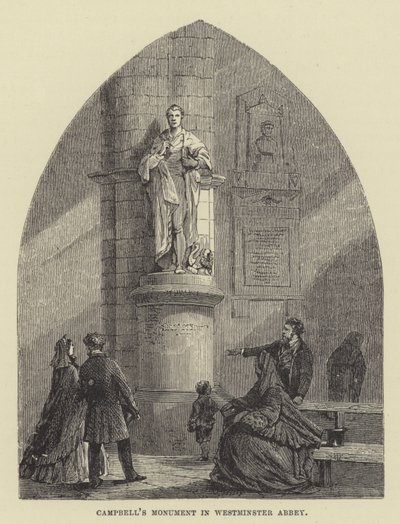 Campbells monument i Westminster Abbey (gravering) av English School