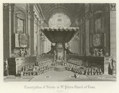 Kanonisering av helgener i Peterskirken, Roma, 1712 av English School