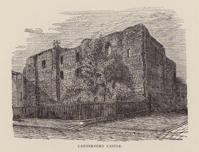 Canterbury: Canterbury Castle (litho) av English School