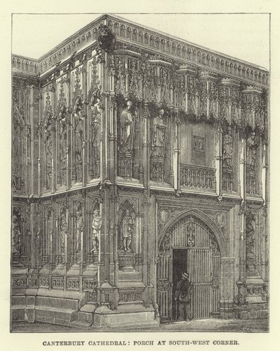 Canterbury Cathedral, veranda i det sørvestlige hjørnet av English School