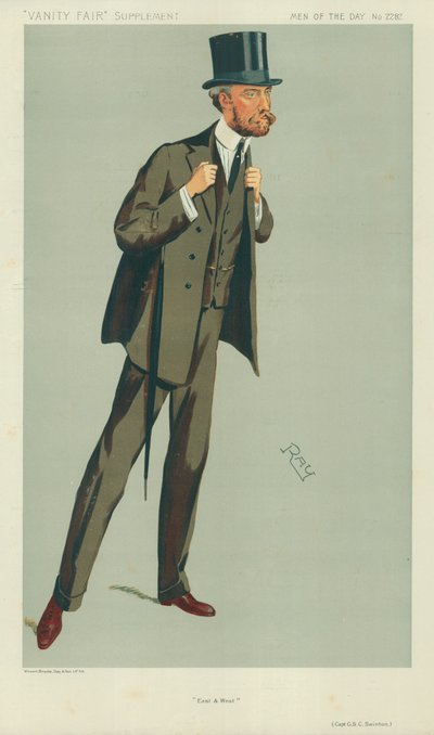Kaptein G S C Swinton, øst og vest, 24. juli 1912, tegneserie Vanity Fair av English School