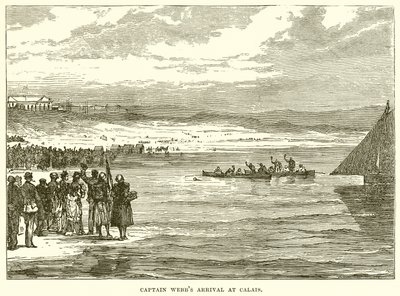 Captain Webbs Ankunft in Calais von English School