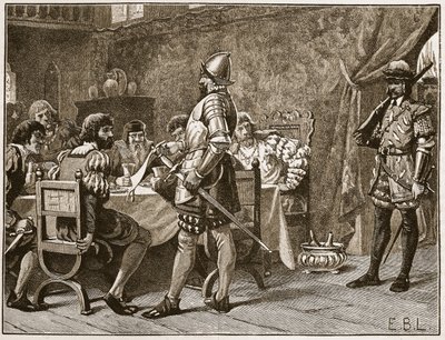 Capture of the FitzGeralds, illustrasjon fra Cassells Illustrated History of England (sepiafoto) av English School