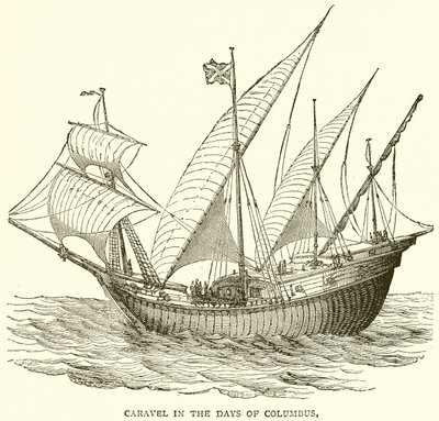 Caravel in the Days of Columbus av English School
