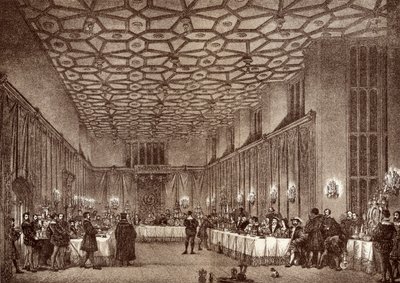 Kardinal Wolsey underholdt de franske ambassadørene i Hampton Court Palace, fra 