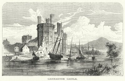 Carnarvon slott (gravering) av English School