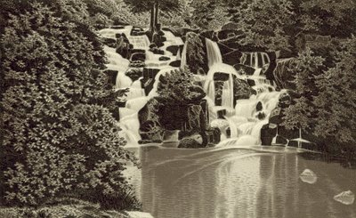 Cascade, Virginia Water (litho) av English School