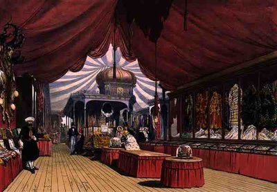 Etuier med broderte varer i den tyrkiske delen av den store utstillingen i 1851, fra Dickinson