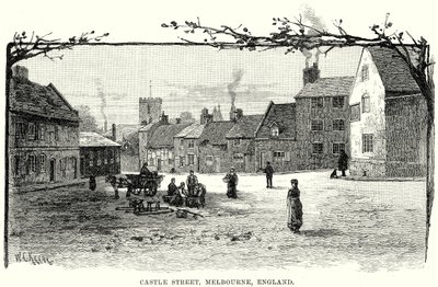 Castle Street, Melbourne, England (Gravur) von English School