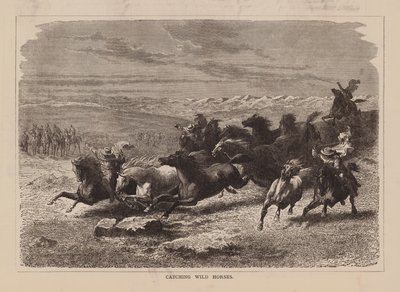 Å fange ville hester (gravering) av English School
