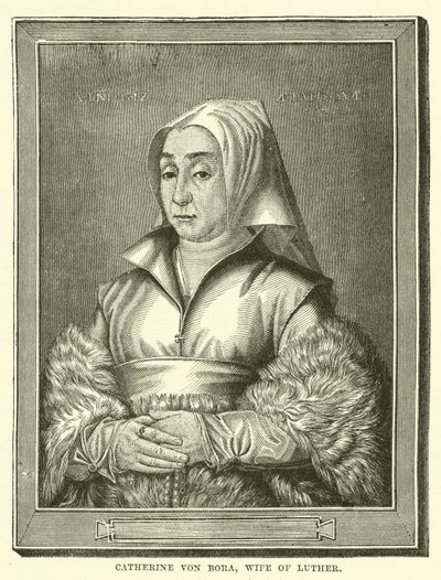 Catherine von Bora, kone til Luther (gravering) av English School