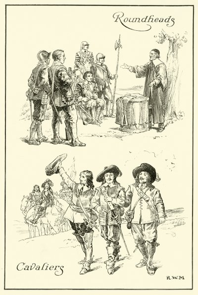 Kavaliere und Rundköpfe von English School