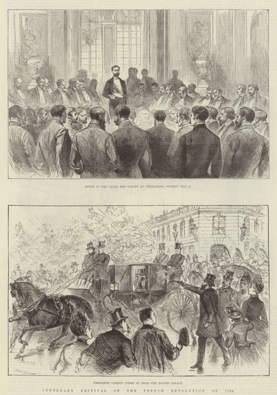 Hundreårsfesten for den franske revolusjonen i 1789 (gravering) av English School
