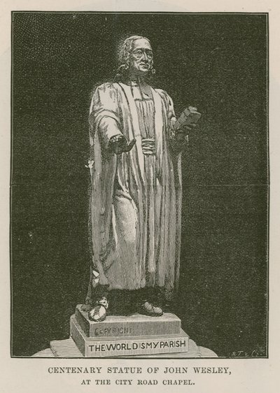 Hundreårsstatue av John Wesley av English School