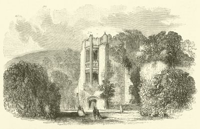 Cerne Abbey (gravering) av English School