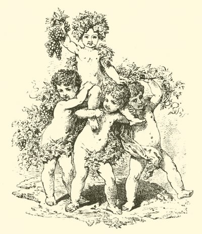 Champagne, allegoriske figurer (gravering) av English School