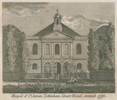 Chapel of St James, Tottenham Court Road, London, reist 1792 av English School
