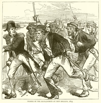 Charge of the Blue-jackets i New Orleans, 1815 av English School