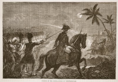 Charge of the Highlanders at Seringapatam, illustrasjon fra Cassells Illustrated History of India av James Grant, pub. 1879 av English School