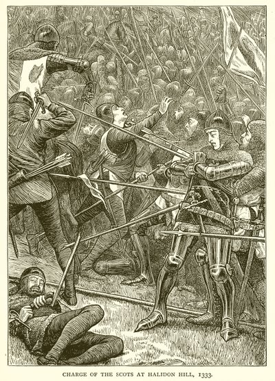 Anklagen for skottene ved Halidon Hill, 1333 av English School