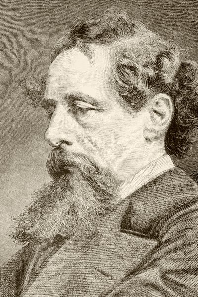 Charles Dickens (litho) av English School