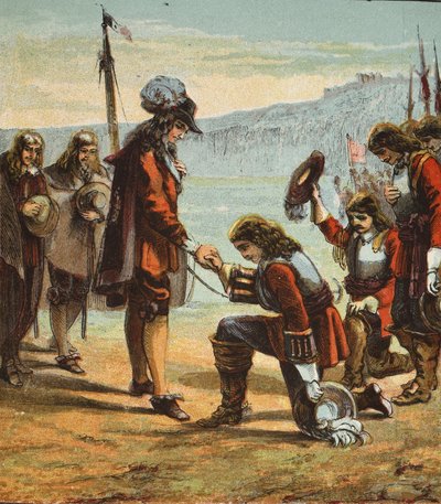 Charles II og General Monk, pub. 1890 av English School