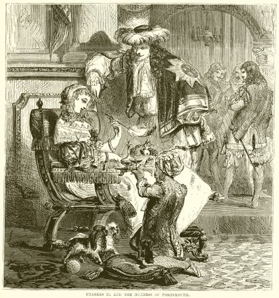 Charles II og hertuginnen av Portsmouth av English School